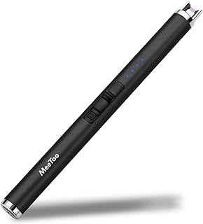 MeeToo Candle Electric Lighter Rechargeable USB Type-C Lighters for Candle Christmas Kitchen Camping Party, Gifts for Wife Women Men Nana Black
