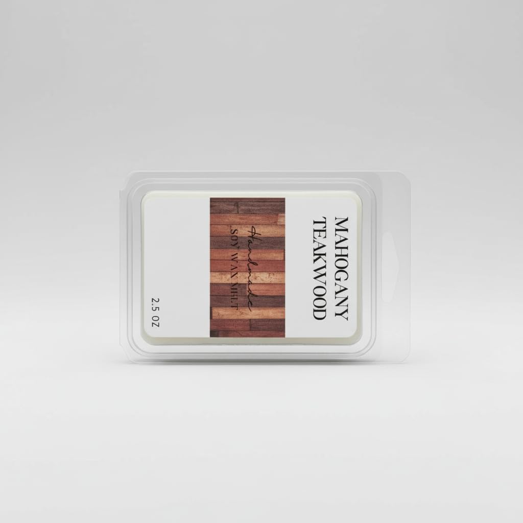 Mahogany - Teak - Woodsy Soy Wax Melt/Scented Melt- Maximum Scented Wax Cubes/Melts- 1 Pack -2.5 Ounces- 6 Cubes