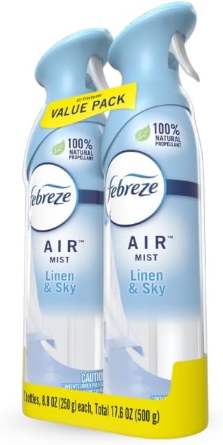 Air Freshener Spray, Fresh Linen Scent, Long-Lasting Odor Control, 8.8 oz Bottles, 2 Count