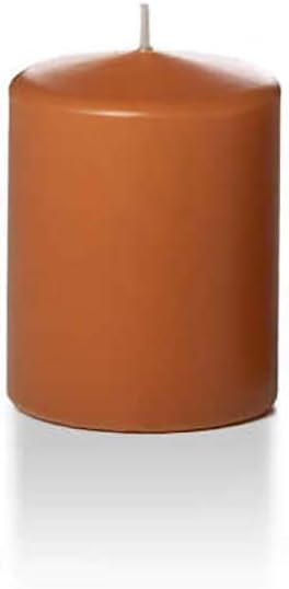 Yummi 2.25" x 3" Toffee Slim Round Pillar Candles - 4 per pack