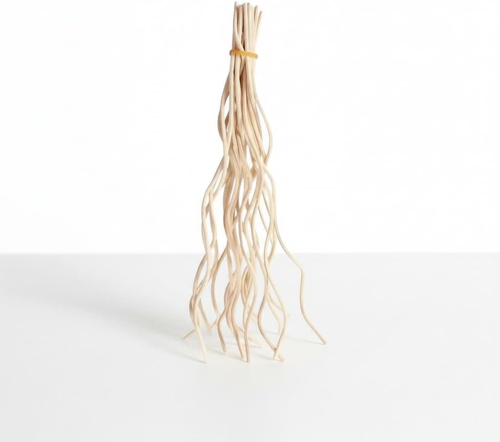 20Pcs Wavy Rattan Reed Diffuser Sticks, Natural Rattan Fragrance Aromatherapy Volatile Replacement Refill Essential Sticks