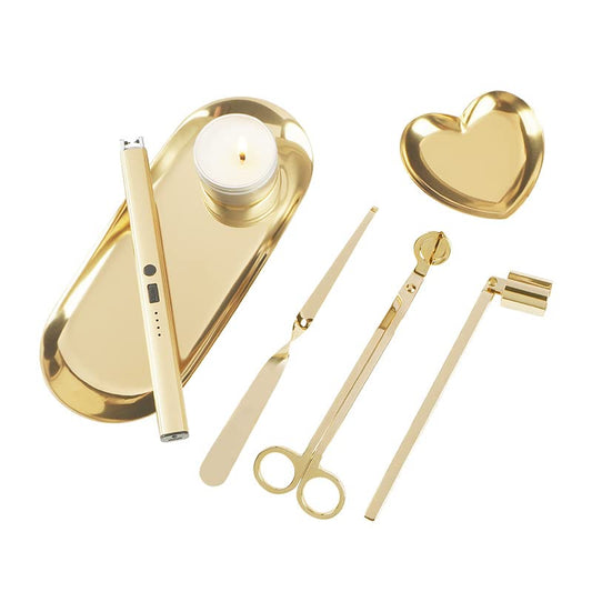 6 in 1 Candle Wick Trimmer Cutter,Candle Lighter Rechargeable, Candle Snuffer Extinguisher, Candle Wick Dipper, Candle Care