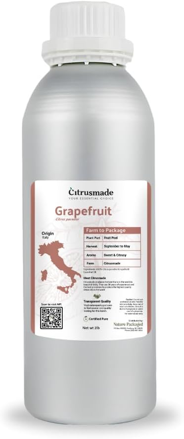 Grapefruit Essential Oil - Direct from Citrusmade in Sicily- Pure Essential Oil for Diffusers and Aromatherapy | 100% Pure Therapeutic Grade (2LBS)