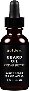 Golden Grooming Beard Oil for Men - Natural Beard Conditioner with Sweet Almond, Golden Jojoba & Argan Oil - Hydrating Beard Softener with Vitamin E - Cedar Frost, 2oz