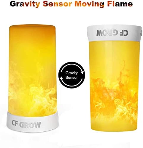 LED Flame Effect Fireplace Light with Remote & Timer, USB Rechargeable Battery Operated Flameless Candle Light for Room Party Bar Decor - 2 PCS