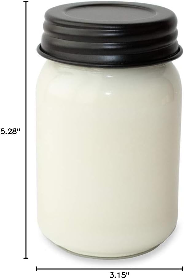 Milkhouse Candle Company Balsam & Cedar Soy Candle - Fresh Balsam | Soft Cedar | Red Apple -13 oz Mason Jar with Lid, 65+ Hour Burn Time, Made in the USA