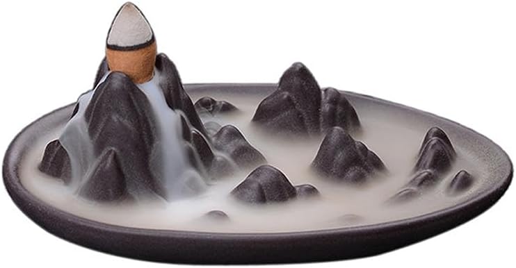 Ornaments Incense Burner, Ceramic Backflow Censer, Backflow Aromatherapy Incense Censer Holder for Home Reading Room Ornaments