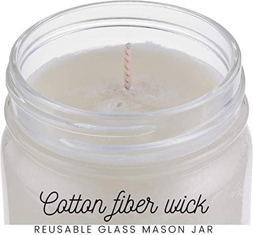 Vanilla Bean Soy Candle - 12oz Mason Jar - Non-Toxic - Hand Poured in The USA, Long Burning 50-60 Hours Highly Scented All Natural, Clean Burning