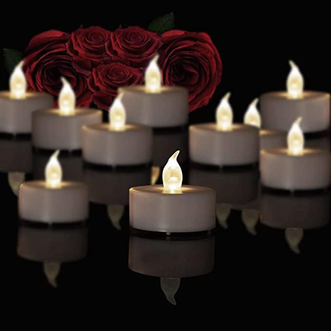 Battery Operated LED Tea Lights :100 Pack Flameless LED Flickering Candles Long Lasting 200+ Hours Electric Candle in Warm White Ideal for Party, Wedding, Birthday, Gifts and Home Decoration