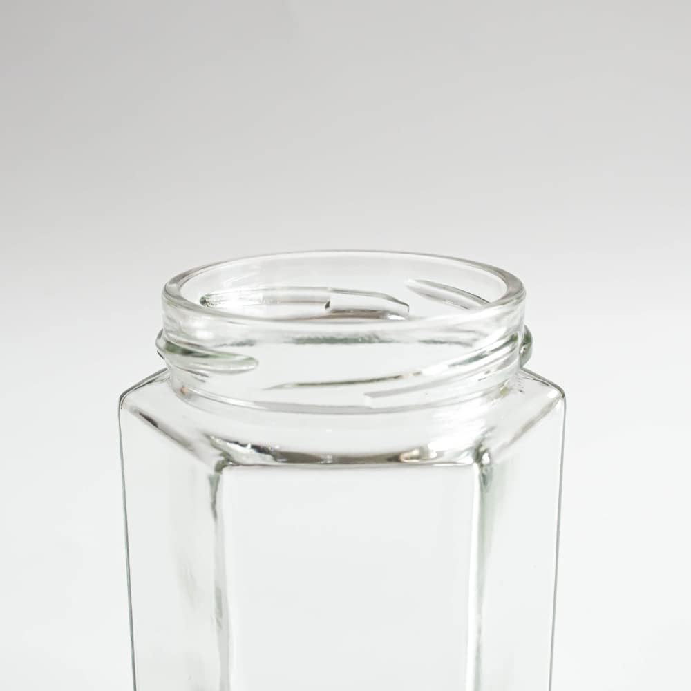 190ml 6oz Hexagon Glass Jars, Pack of 24 Sets With Silver Lids for Jam, Honey, Jelly, Candy, Candle, Wedding Favors, Baby Shower, Spice, Crafts, Party Favors, Samples