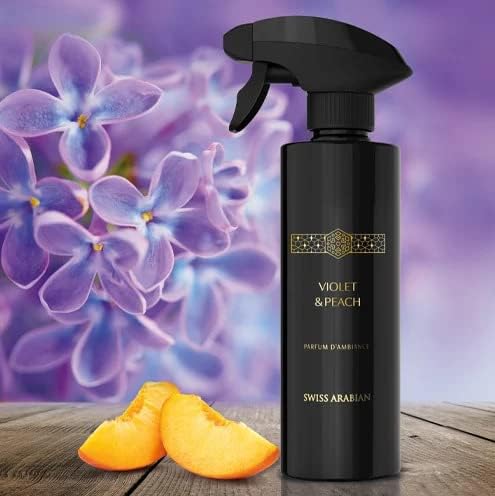 Swiss Arabian Violet and Peach Air Freshener - Luxury Products From Dubai - Lasting Home Fragrance Room Spray - Your Home's Signature Aroma - 10.14 oz