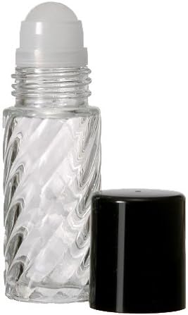 The Parfumerie 30 ml. Glass Roll on Bottle. Perfect for Essential Oils Aromatherapy, Perfume and Cologne. Plastic Roller. Pipettes Included … (12 Bottles, Swirl)