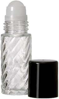 The Parfumerie 30 ml. Glass Roll on Bottle. Perfect for Essential Oils Aromatherapy, Perfume and Cologne. Plastic Roller. Pipettes Included … (12 Bottles, Swirl)