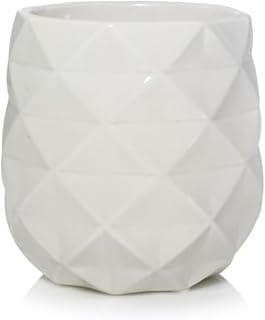 Yankee Candle Langham Collection Scenterpiece Wax Warmer with Auto Timer, White, Multi-Faceted Ceramic, 6-Foot Power Cord