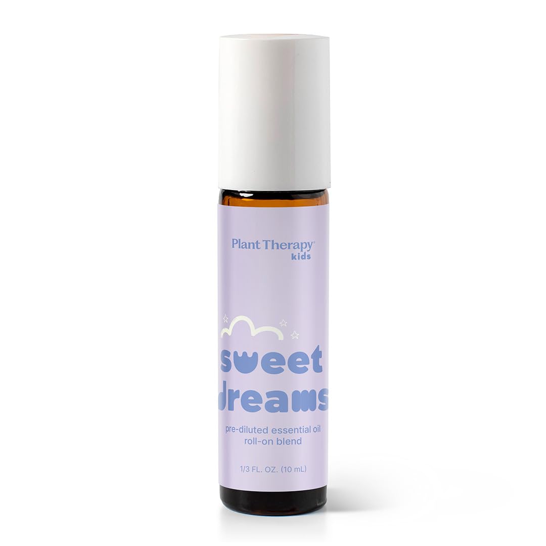 Plant Therapy Kids Sweet Dreams Essential Oil Blend Pre-Diluted Roll-On 10 mL (1/3 oz) 100% Pure, Soothing Aromatherapy for Relaxation and Better Sleep