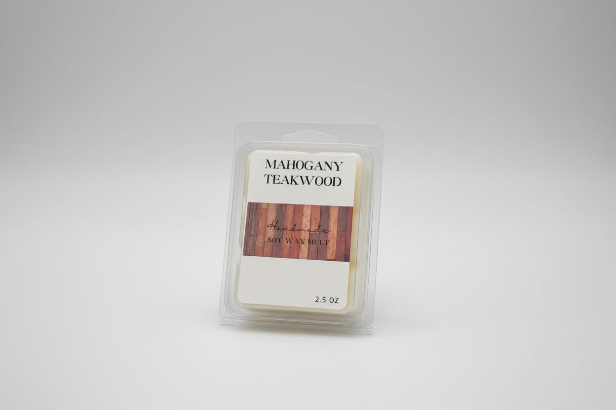 Mahogany - Teak - Woodsy Soy Wax Melt/Scented Melt- Maximum Scented Wax Cubes/Melts- 1 Pack -2.5 Ounces- 6 Cubes