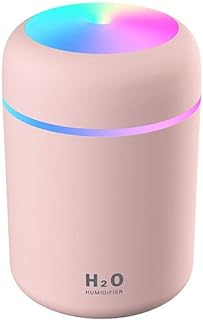 Colorful Cool Mini Humidifier,Essential Oil Diffuser Aroma Essential Oil USB Cool Mist Humidifier,2 Adjustable Mist Modes, Super Quiet,for Car,Office,Bedroom(Pink)