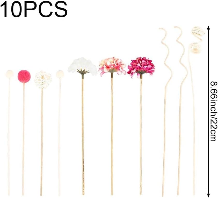 10 Pcs Reed Diffuser Stick, Rattan Flower Reed Fragrance Diffuser Set, Fragrance Diffuser Replacement Rattan Sticks Home Decor