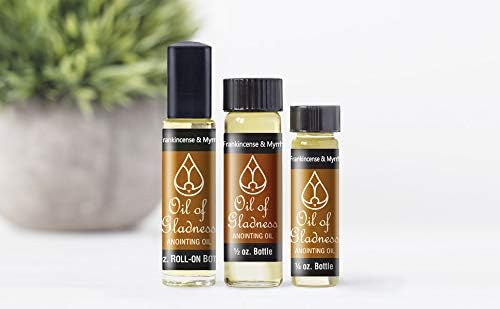 Oil of Gladness Frankincense and Myrrh Anointing Oil - Oil for Daily Prayer, Ceremonies, and Blessings 1/4 oz Bottle