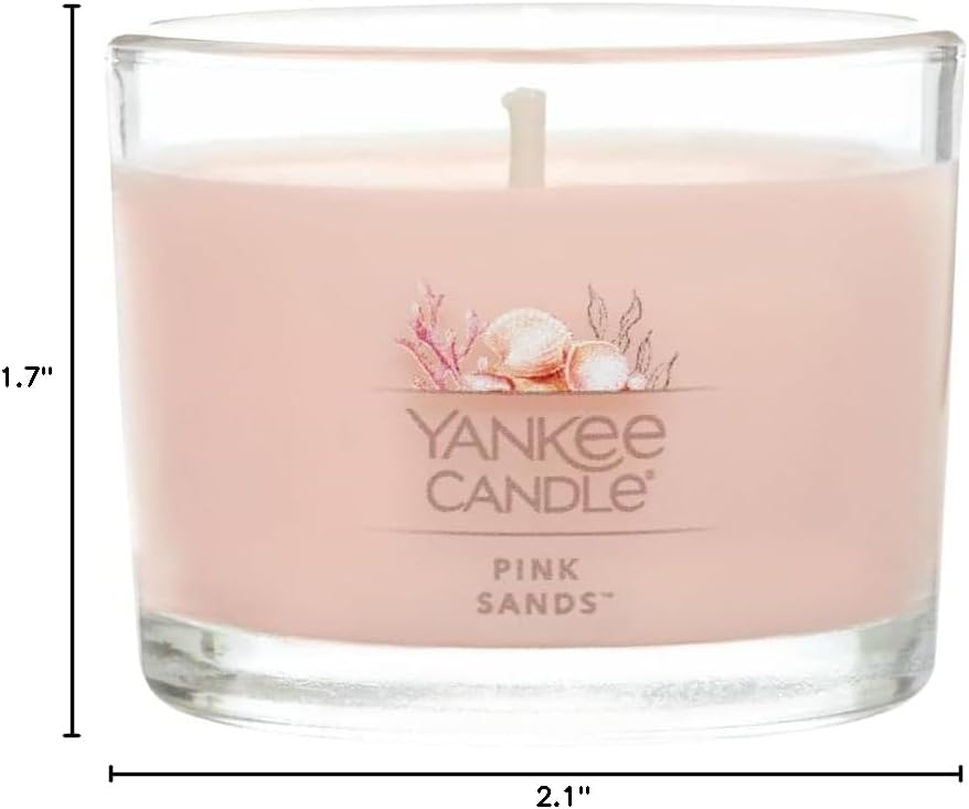 Yankee Candle Mini Jar Scented Candles, Small Single Wick Candle Set, Soy Wax Blend, Vanilla Cupcake, Lilac Blossoms, Coconut Beach, Pink Sands (Sweet Serenity Variety Pack)