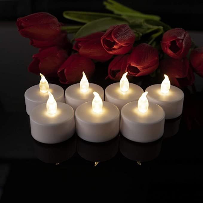 Battery Operated LED Tea Lights :100 Pack Flameless LED Flickering Candles Long Lasting 200+ Hours Electric Candle in Warm White Ideal for Party, Wedding, Birthday, Gifts and Home Decoration