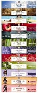 Hosley Aromatherapy 480 Pack Incense Sticks Lavender Eucalyptus Mint Sandalwood Sweet Pea Jasmine Tropical Mist Apple Cinnamon Fresh Bamboo Dragon's Blood Myrrh Lavender Lilac Hills, and Frankincense