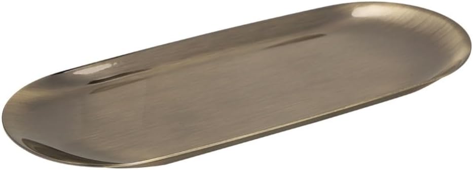 Stainless Steel Decorative Tray 9.1x3.7 Inch – Aromatherapy Candle Organizer with Mirror Polish for Home Decor & Snack Serving(Bronze)