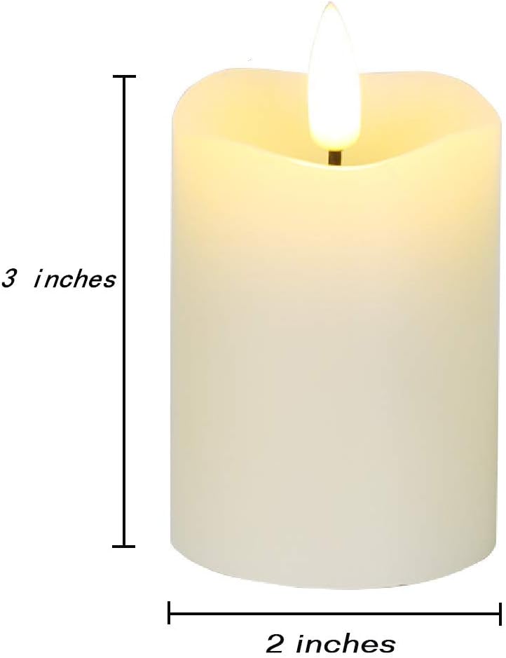 Eywamage Ivory Flameless Votive Candles with Timer Batteries, 2x3 inch Small LED Pillar Candles Flickering Set of 6