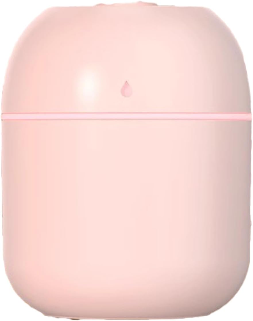 Portable Mini Humidifier Small Cool Mist Humidifier Personal Desktop USB Powered Super Quiet for Travel Car,Office,Baby Bedroom, Night Light, 2 Mist Modes, Auto Shut-off (pink)