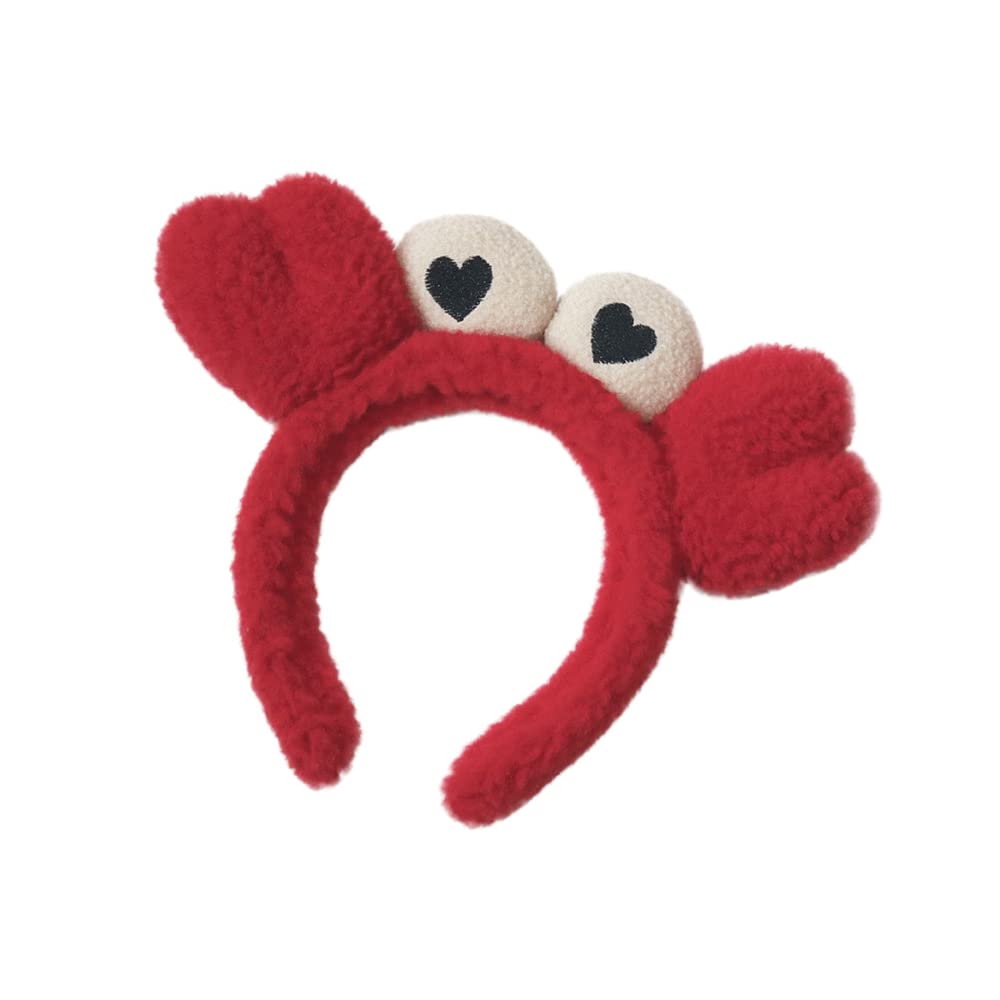 Red Crab claw Headband for Women SPA Skin Care Facial Hair Band Makeup Washing Hair Accessories (Red Crab claw)