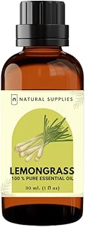 เนเชอรัล Lemongrass Essential Oil - Large Bottle - Pure and Undiluted Plant-Based Fragrance for Diffusers, DIY Projects, and Home Aromatherapy 10ml