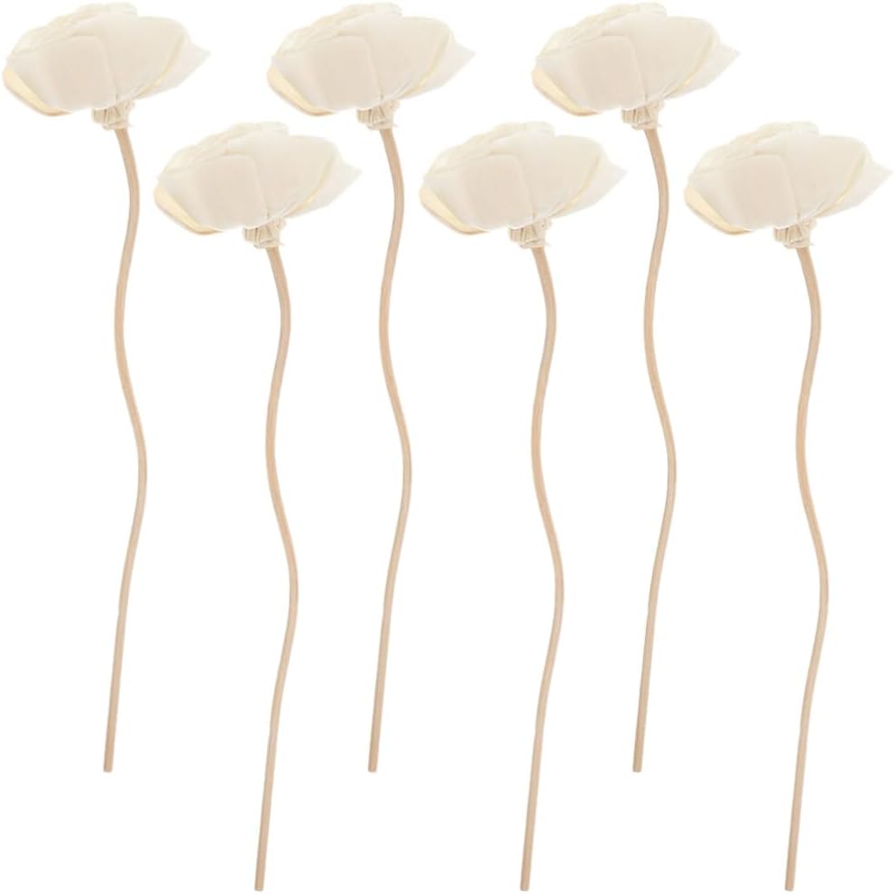 6pcs Aromatherapy Rattan Diffuser Sticks Essential Oil Diffuser Fragrance Diffuser Aroma Diffuser Aroma Flower Rattan Sticks Aroma Sticks Aroma Bottle Accessory oiling Rose Refill