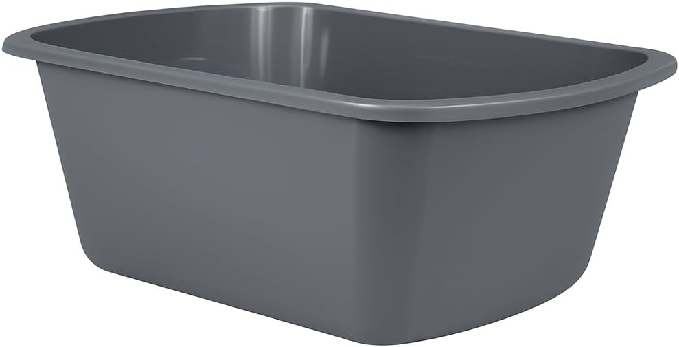 Vakly Wash Basins – Rectangular Plastic 7-Quart Graduated Hospital Soaking Tub with Markings – Small Portable Washbasin for Face Washing, Cleaning, Foot Bath, Dishes, Laundry & Bedside Care