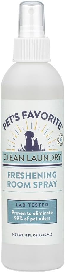 Pet’s Favorite Room Spray 8 OZ Concentrated Air Freshener for Home with a Clean, Light Scent, Common Household and Pet Odor Spray, Clean Laundry - Pack of 1
