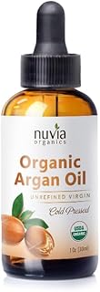 Nuvia Organics Argan Oil - USDA Certified Organic, Cold Pressed, Unrefined (Virgin); 1oz