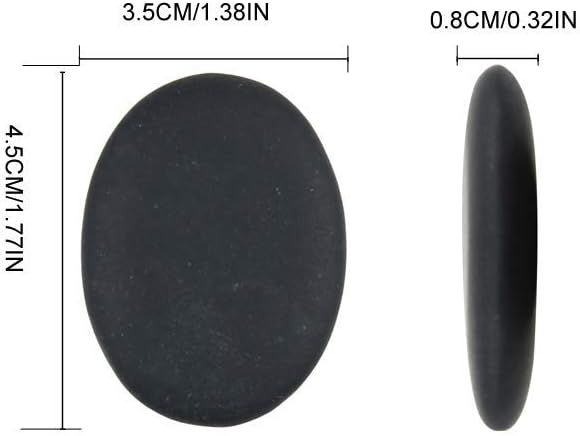 12Pcs Small Hot Massage Stones Set Natural Lava Basalt Heated Warmer Stone for Spa Massage Black 1.18 x 1.57 in(3x4cm)
