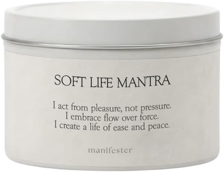 Soft Girl Natural Soy Wax Candle with Mantra – Clean Burn 100% Cotton Wick (No Lead or Zinc) – Phthalate-Free & Paraben-Free – Long-Lasting – Gift for Women – 6 oz (Soft Girl Era Jasmine + Coconut)