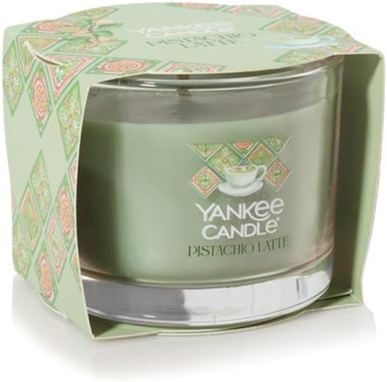 Yankee Candle Mini Jar Scented Candles, Small Single Wick Candle Set for Home Fragrance, Soy Wax Blend, Long Lasting Burn, Hello Italy Collection, Pistachio Latte (Pack of 4)