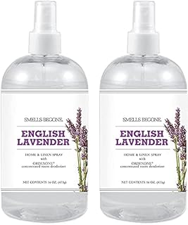 SMELLS BEGONE Air Freshener Home & Linen Spray - 16 oz, Pack of 2 - Odor Eliminator - Made with Essential Oils (Lavender)