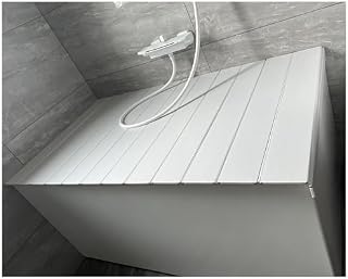 Foldable Bathtub Cover,Bathtub Tray, Thermal Insulation Bathtub Cover with Storage Bracket.Bath Tray Caddy for Luxury Spa Foldable Bathtub Cover with Dust Proof Insulation Board Scalable PVC