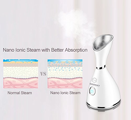 GOODSKY Nano Ionic Facial Steamer Hot Mist Moisturizing Spa Quality Good for Facial Care Unclog Pores Cleanse Skin Improve