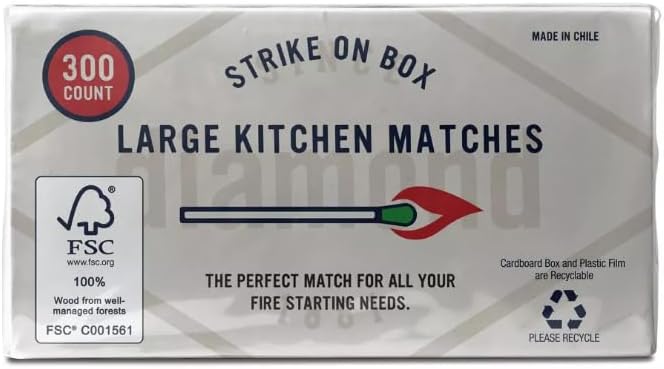 Diamond Strike on Box Large Kitchen Matches, 2 Boxes (Large, 300, Matches)