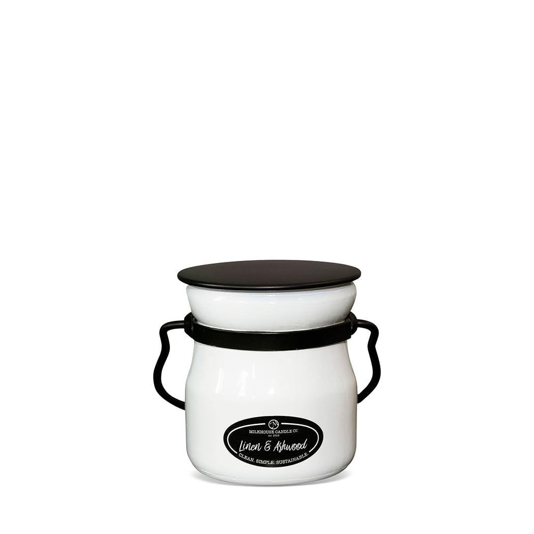 Milkhouse Candle Company Linen & Ashwood Soy Candle - Grey Musk