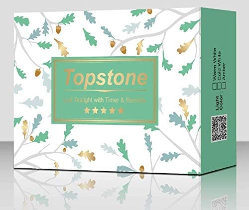 Topstone Flameless LED Candles with Remote Control - Warm White Flickering Battery Operated Candles, 400+ Hours,Timer Function, 4H/6H/8H Auto-Off,Electronic Tea Candles for Home Decor, Wedding, Party