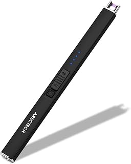 ARECTECH Electric Candle Lighter with Type-C Cable Rechargeable Plasma Arc Lighter for Candle Camping Kitchen Stove Birthday Gift for Man Women Wife Black