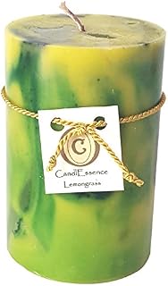 Handmade Scented Candle - Long Burning Pillar - Lemongrass (Small)