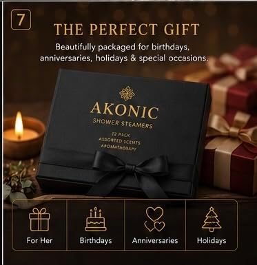 AKONIC Shower Steamers – 12 Pack – Assorted Scents Lavender