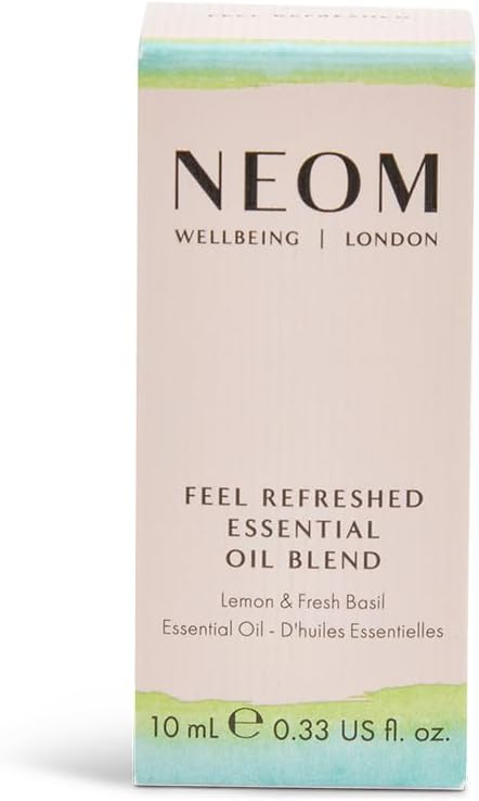 NEOM - Feel Refreshed Essential Oil Blend, 10ml | Sicilian Lemon & Basil |Scent to Boost Your Energy | 100% Natural Fragance