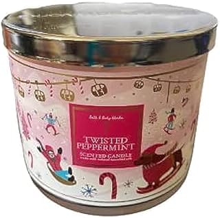 Bath & Body Works, White Barn 3-Wick Candle w/Essential Oils - 14.5 oz - 2021 Christmas & Winter Scents! (Twisted Peppermint)
