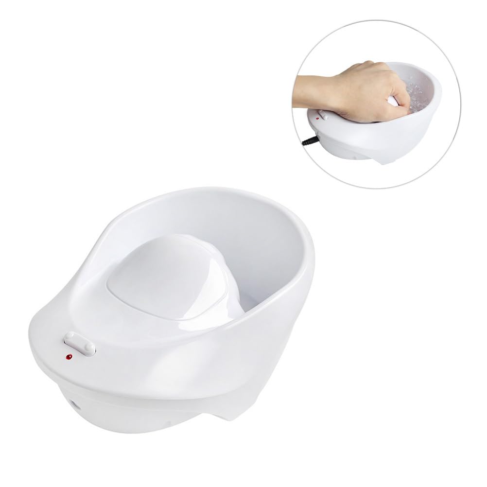 Healifty Electric Manicure Bubble Spa Hand Bowl 8.07X5.70X3.54 Inch Nail Soaking Container with Us Plug for Professional Nail Care and Home Use
